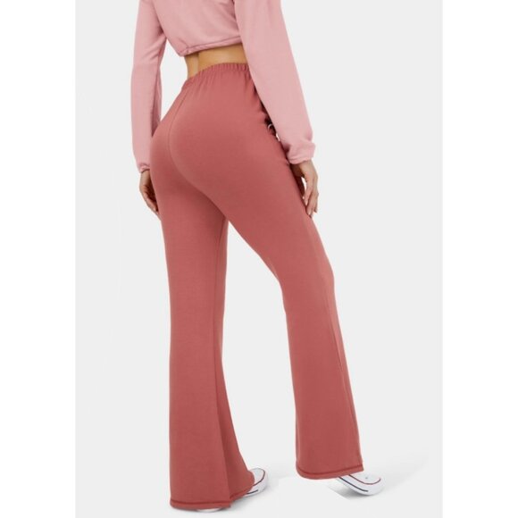 Halara Marshmallogy High Waisted Side Pocket Split Fleece Casual Flare Pants NEW - Picture 3 of 5